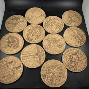 Set of 12 WoW Class Coasters, WoW, Gamer Coasters, Home Décor, Bar Coasters
