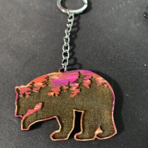 Bear Keychain | Sunset Bear | Painted Bear Keychain