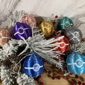 Holiday Pokeballs | Ornament Pokeballs | Hanging Pokeballs | Pokeball Ornaments